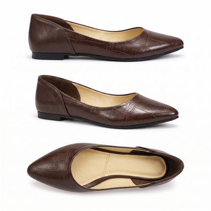 Zavia – Croc Pointed Flats